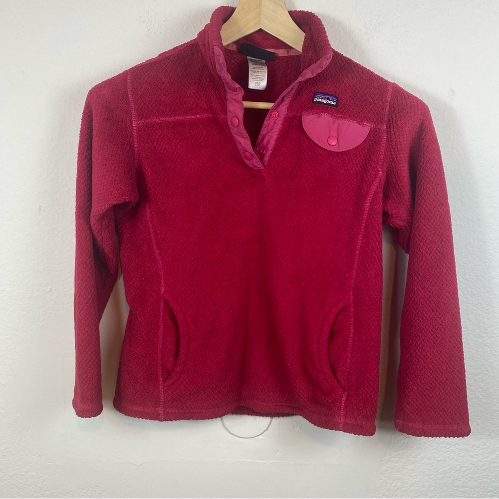 Patagonia Girl’s Size Large 1/4 Snap‎ T Pullover Magenta